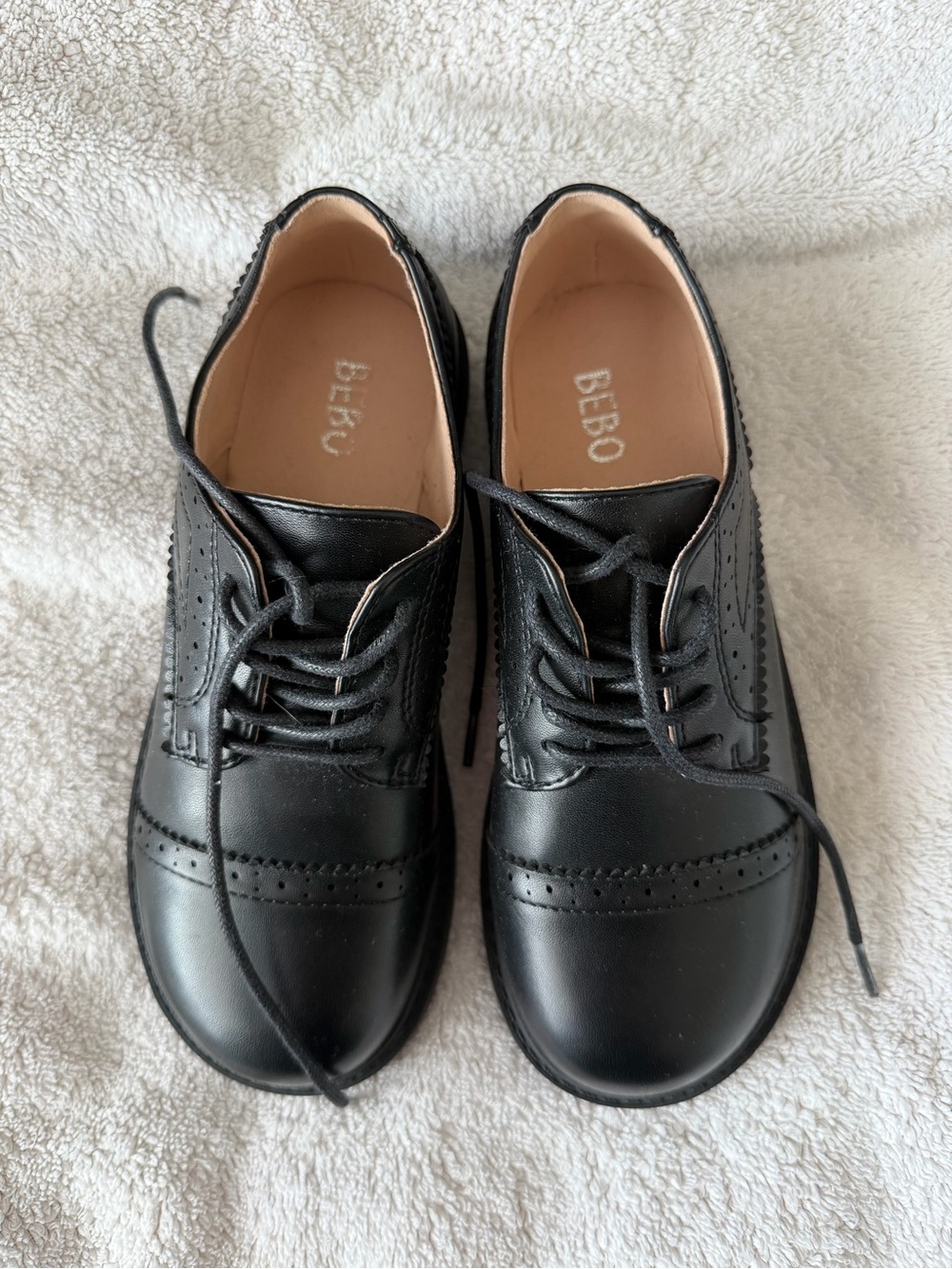 Bebo Kids Black Dress Brogue Oxfords - Classic Lace-Up Shoes - NEW - size 3